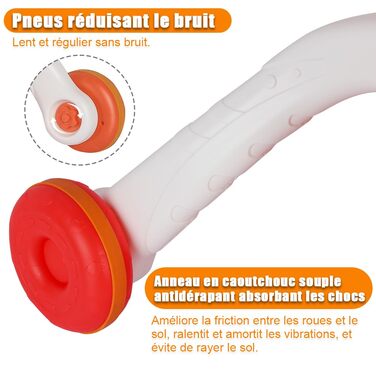 Дитячі ходунки, дитячі ходунки з музичним плеєром, амортизуючими колесами, подарунок для дітей від 6 місяців (36 x 34 x 42 см, рожеві) Рожеві 36x34x42 см