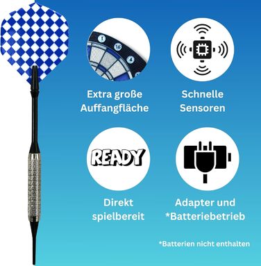 Найкращий спортивний електронний дартс Cambridge зі світлодіодним підсвічуванням цифр, автомат для дартсу з 6 дротиками, мішень для дартсу з блоком живлення, різнокольоровий, M, 2307449 Одинарний