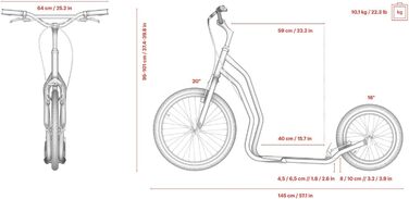 Самокат YEDOO Mula - до 150 кг, самокат з пневматичними шинами 20/16 - для дорослих, самокат з підставкою і регульованим кермом, с