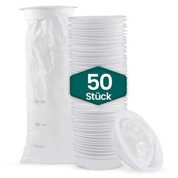 Білих блювотних пакетів об&39ємом 1500 мл з мундштуком, що герметично захищають від ранкової нудоти, відрижки, для вагітних - пакети для стискання, пакети для слини, 50