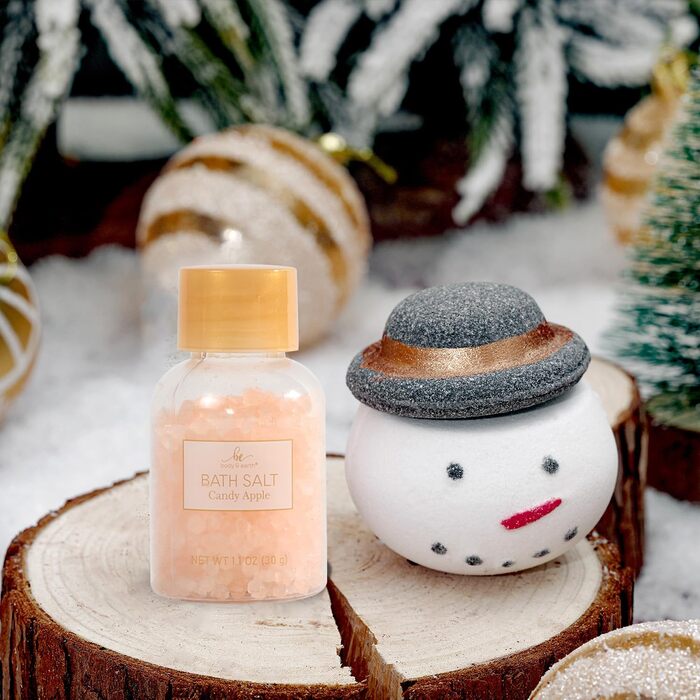 Різдвяний набір подарунків Body & Earth Advent Calendar 2025 для жінок, 24 предмети, подарункова коробка з шапкою Санта-Клауса, бомбочками для ванни, різдвяними прикрасами, різдвяними подарунками для жінок золотистого кольору