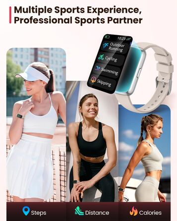 Жіночий смарт-годинник Sanorum, фітнес-годинник 1,47 дюйма з пульсометром, монітором сну SpO2, 24 спортивні режими, трекером активності, повідомленнями/WhatsApp, відстеженням менструального циклу, крокоміром, водонепроникним IP68, сумісним з Android та iO