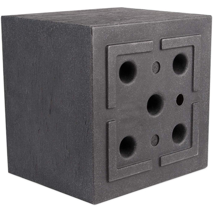 Набір з 2 рослинних горщиків BigDean, 39x39 см - гранітний вигляд антрацитового кольору - для використання на вулиці - XXL рослинний горщик, квітковий горщик, квітковий горщик для патіо та балкону 39 x 39 см (2x)