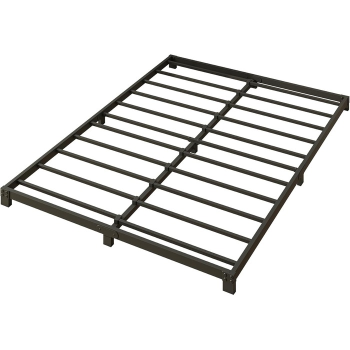 Ліжко-платформа з металу, каркас ліжка 120 x 200 см - висота 8 см - металеве ліжко з металевою рейковою основою, сучасне металеве ліжко для дорослих, дітей, підлітків, легке складання, двоспальне ліжко чорного кольору 120 x 200 см