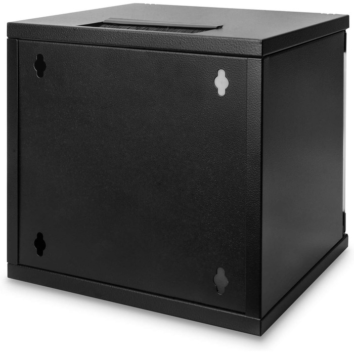 Мережева шафа DIGITUS 10 дюймів - 6U - Настінне кріплення - ВxШxГ 330x312x300 мм - Вантажопідйомність 30 кг - Корисна глибина 240 мм - Серія SOHO - Чорний 6U