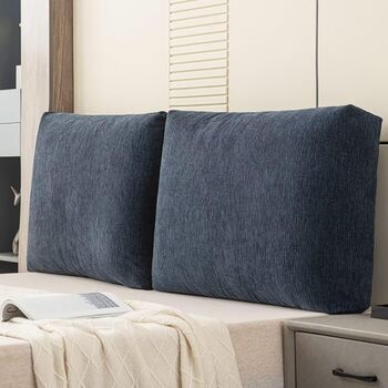 Подушка для спинки ліжка, комплект з , 905515 см, шеніл, висока подушка для спини з чохлом, який можна прати, ергономічна подушка для читання біля узголів&39я, велика подушка для ліжка, подушка для спинки дивана, диван, настінний, синій, 905515 см