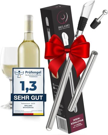 Штанга для охолодження вина Brilamo I Охолоджувач для вина з нержавіючої сталі I Набір з 5 предметів 2 шт. анги з оксамитовим міше