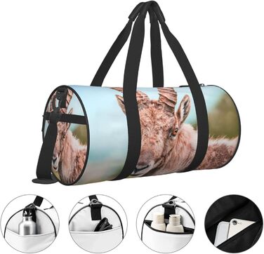 Дорожня сумка-циліндр, сірий єдиноріг на траві, спортивна сумка для чоловіків та жінок, сумка для подорожей, спортивний баул