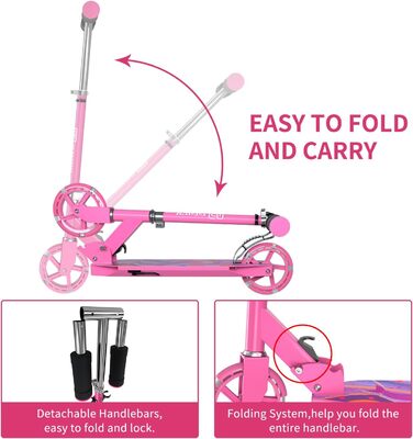 Колісний дитячий самокат, складний дитячий самокат, світлодіодне легке PU колесо, регульований по висоті дитячий самокат, максимал