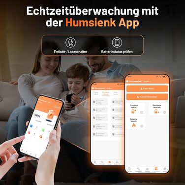 Літій-іонний акумулятор HumsiENK 12V 320Ah LiFePO4 з Bluetooth, 250A BMS, понад 15 000 циклів, захист IP65 та захист від низьких температур, енергія 4096 Втгод. Ідеально підходить для автофургонів. 12V 320Ah Bluetooth-250A