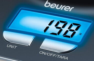 Кухонні ваги Beurer 704.15 KS 25 з ваговою чашею на 1,2 л, цифрові кухонні ваги з функцією зважування тари та вантажопідйомністю 3