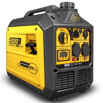 Інверторний генератор Aceup Energy 2000 Вт, бензиновий генератор з 230 В, 12 В, USB, цифровим дисплеєм, для кемпінгу на свіжому повітрі, супер тихий портативний 4-тактний інверторний бензиновий генератор потужністю 19,6 кг, потужністю 2000 Вт з інтелектуа