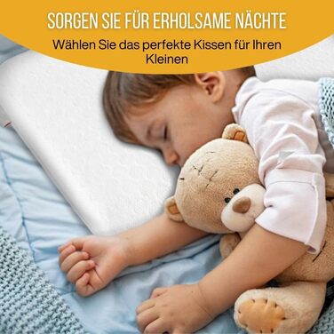 Дитяча подушка Inphysio Soft з піни з ефектом пам'яті - Гіпоалергенне бамбукове волокно - Ефективний сон для дітей - Ергономічна ш