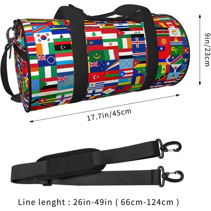 Спортивна сумка з прапорами країн світу, для фітнесу, подорожей та багажу. Велика дорожня сумка на вихідні для жінок та чоловіків.