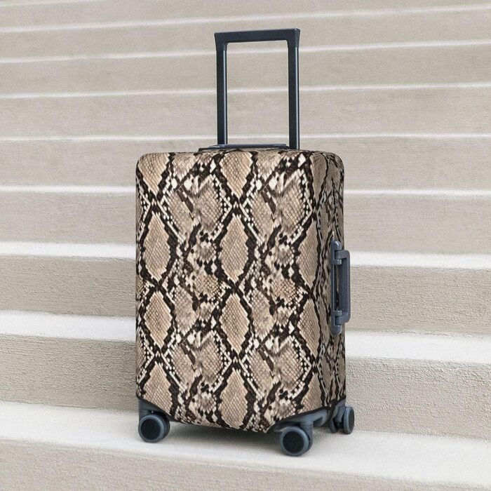 Чохол для багажу Зміїна шкіра, камуфляжний, м'який, стильний, чорний, XL