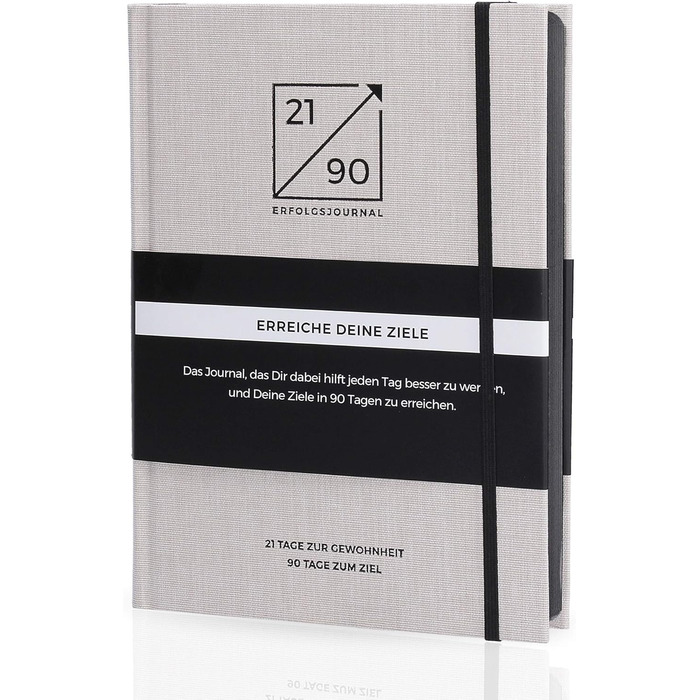 Досягайте цілей за 90 днів за допомогою Щоденника успіху як календаря Ваш щоденний коучинг ведення щоденника для більшої ясності мотивації А5 І Льон, 21/90 SUCCESS JOURNAL -