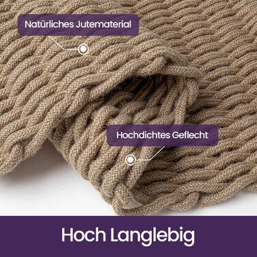 Килимок для бруду DEXI 60 x 90 см, нековзний килимок для дверей з натурального джутового волокна, водовідштовхувальний килимок для використання всередині та зовні приміщень, вхід, тераса, балкон, коричневий 60 x 90 см коричневий