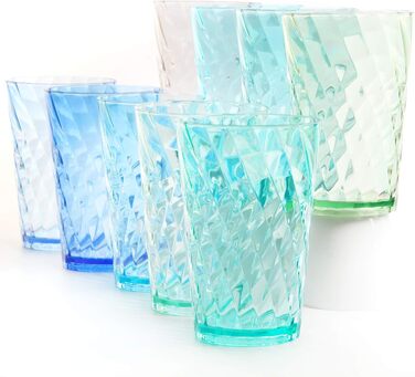 Стакани для пиття Youngever 9 упаковок по 600 мл, багаторазові стакани для води, пластикові стакани, багаторазові пластикові стака