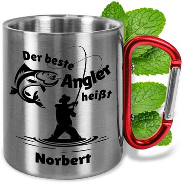 Кружка з нержавіючої сталі з карабіном True Statements, персоналізована Найкращий рибалка це ВАШЕ ІМ&39Я приблизно 330 мл металева кружка з іменем цікавий подарунок для рибалок, рибалок-аматорів, чоловіків на День батька