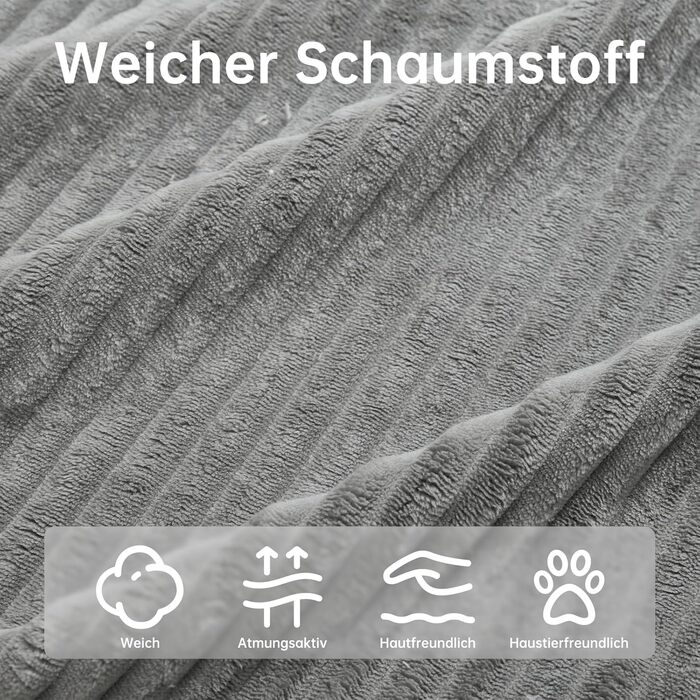 Моторне електричне крісло-реклайнер, крісло для телевізора з функцією відкидання, крісло для телевізора у вітальні з колесами, регульована спинка та підставка для ніг, 2 бічні кишені, вельветовий диван, світло-сірий, 2-