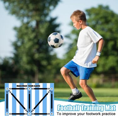 Тренувальний килимок для футболу, футбольний килимок, килимок для тренувань зі степ-футболу, нековзний тренувальний килимок для степ-футболу, 60x90 см, амортизуючий футбольний килимок, тренувальний килимок для контролю м&39яча