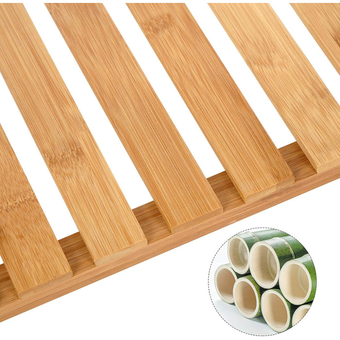 Полиця для ванної кімнати SONGMICS, кухонна полиця, взуттєва полиця з 3 ярусами, бамбукова окремостояча полиця, 26 x 60 x 66 см, для ванної кімнати, вітальні, коридору, кухні, натуральний бежевий BCB33Y 3 рівні натуральний бежевий