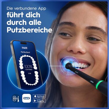 Зубна щітка Oral-B iO Series 5 подвійний набір. Електрична зубна щітка з 2 насадками та дорожнім футляром. 5 режимів чищення для догляду за зубами. Розроблено Braun, колір чорний матовий/білий спокійний. Новий комплект 2 щітки 2 головки.