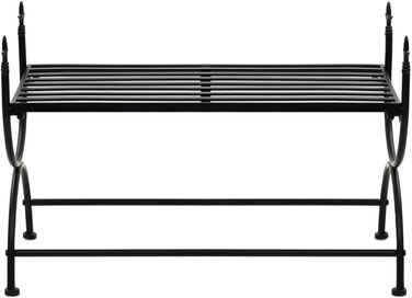 Садова лавка Makastle Металева садова лавка в вінтажному стилі Садові меблі Металева лавка стійка без спинки Лавка Садова Чорна Вид, 83 х 42 х 55 см