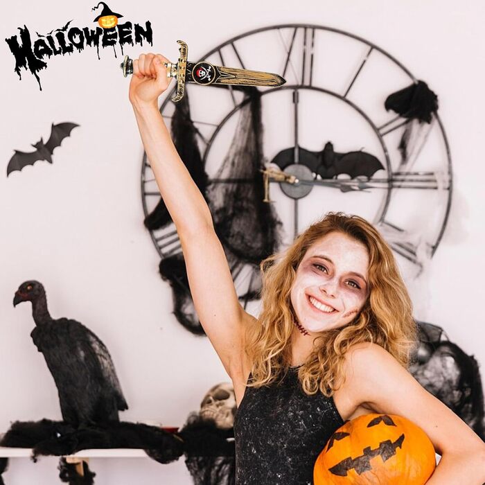 Набір із 2 предметів для підв&39язок на Хелловін, костюм пірата для жінок, підв&39язка для ніг у формі піратського кинджала, для косплею, вечірок на Хелловін, заходів у піратському стилі, чорний, один розмір