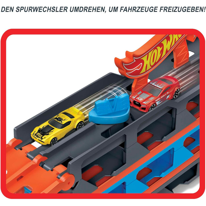 Гоночна траса 21 до транспортера, включаючи 3 іграшкові машинки, з подвійним стартером, функцією тригера та перемикачем, місцем дл