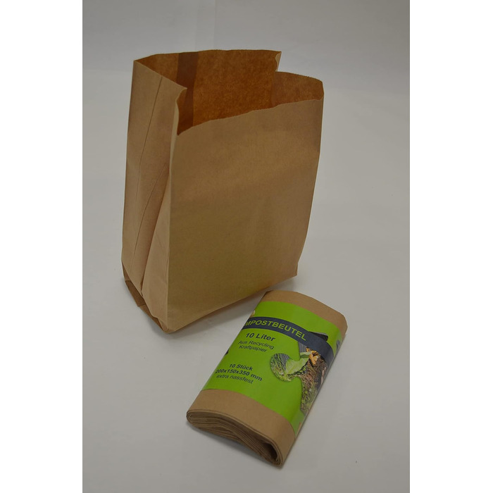 Біомакети для компосту 10 л, 200x160x360 мм, компостні пакети, сміттєві пакети, пакети для сміття, біопакети, 500 шт.