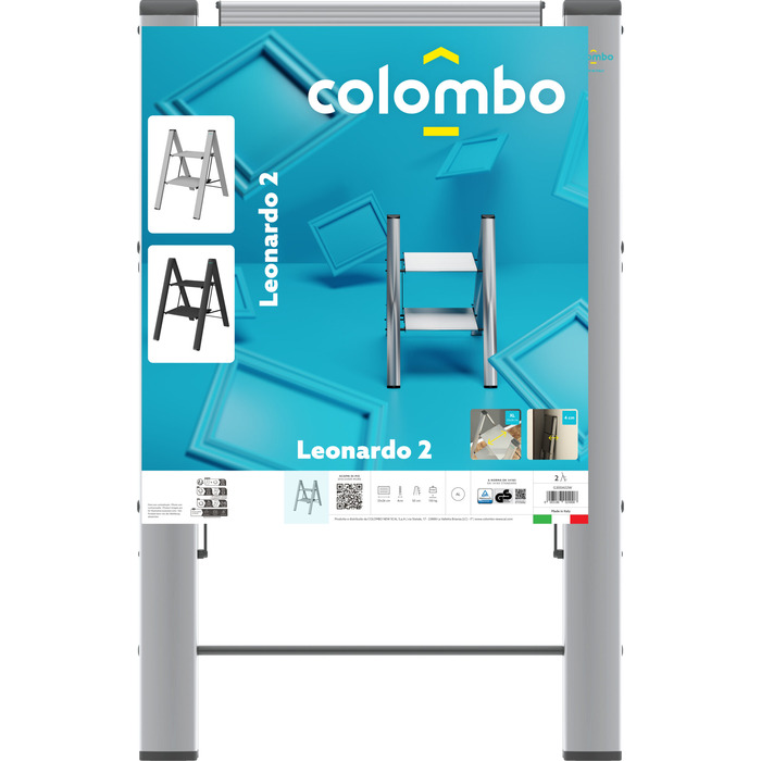 Драбина Colombo Leonardo Black 2 щаблі (G300A02W)