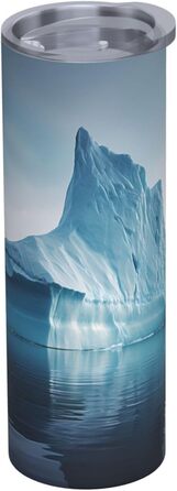 Кухоль з прямою трубочкою, дизайн айсберга, дорожній кухоль з принтом, підходить для кемпінгу, офісу та дому, 590 мл