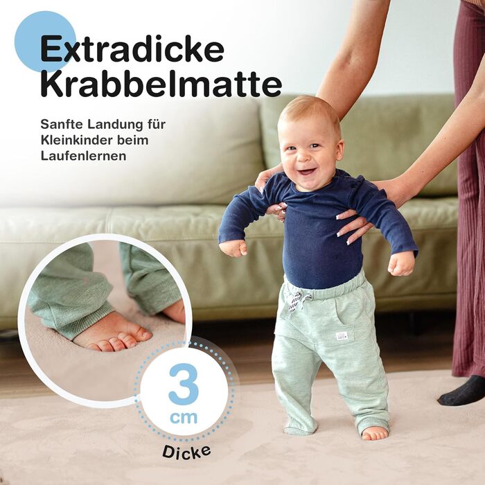 Килимок для повзання дитячий надзвичайно м'який ігровий килимок товщиною 3 см високоякісна піна з пам'яттю килимок для повзання 15