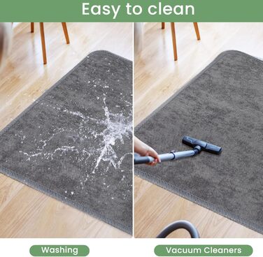 Захисний килимок для підлоги 90x140 см сірого кольору, нековзний килимок товщиною 4 мм для офісного крісла, міцний рулонний килимок, килимок для ламінату, паркету, твердих підлог 90 x 140 см сірого кольору