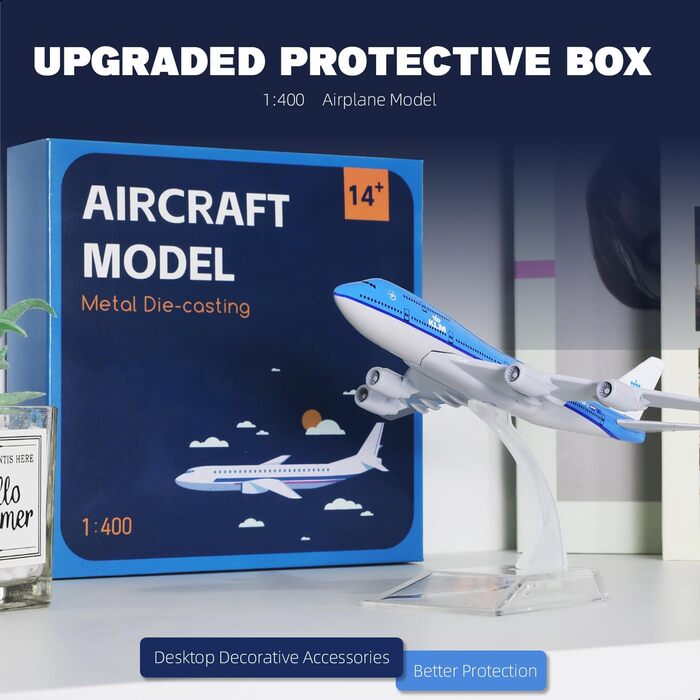 Лита під тиском металева модель літака KLM Boeing 747 у масштабі 1/400, модель літака з легкого сплаву з підставкою (6 дюймів завдовжки). Подарунки для любителів авіації. 01. Авіакомпанія KLM