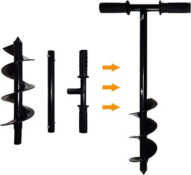 Набір ручного бура Garten, Ø 100 мм бури для землі, стовпів, спіральний бури для швидкої посадки, бури для огорож та інструмент для висадки дерев 100 мм