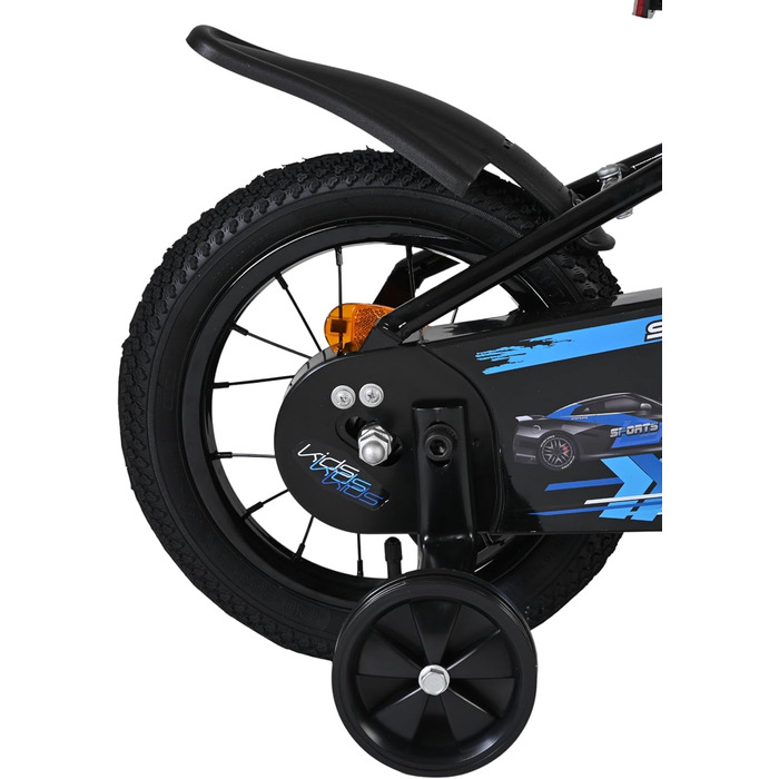 Дитячий велосипед Volare Super GT Blau 12 35 років 2 ручних гальма, знімні бічні колеса, захист ланцюга та світловідбивачі Регульоване сідло Подарунок для дівчаток та хлопчиків