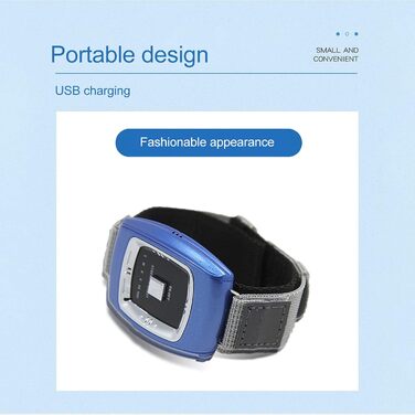 Пристрої проти хропіння, браслет проти хропіння Sleep Connection з 3 режимами, ефективне рішення від хропіння, інтелектуальна зупинка хропіння для заблокованих ніздрів, зменшення хропіння синього кольору