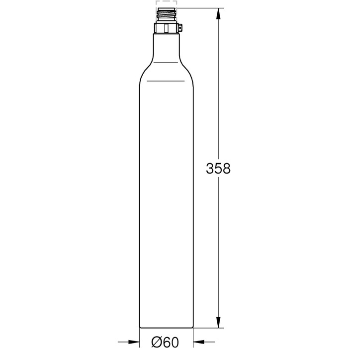 Пляшка CO2 (425 г, для кожного виробника газованої води, до 60 літрів), хромована, 40651000 Single