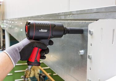 Пневматичний ударний гайковерт ViGOR V4800 - макс. момент відкручування 1200 Нм, квадрат 12,5 мм (1/2 дюйма) - низьковібраційний п