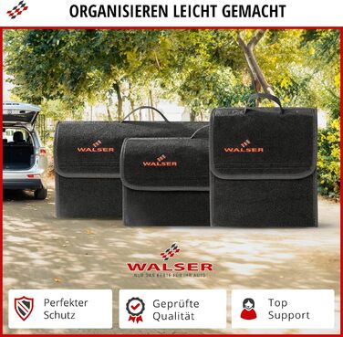 Органайзер для авто Walser, сумка для багажника, розмір S - 28x14x28 см, чорний
