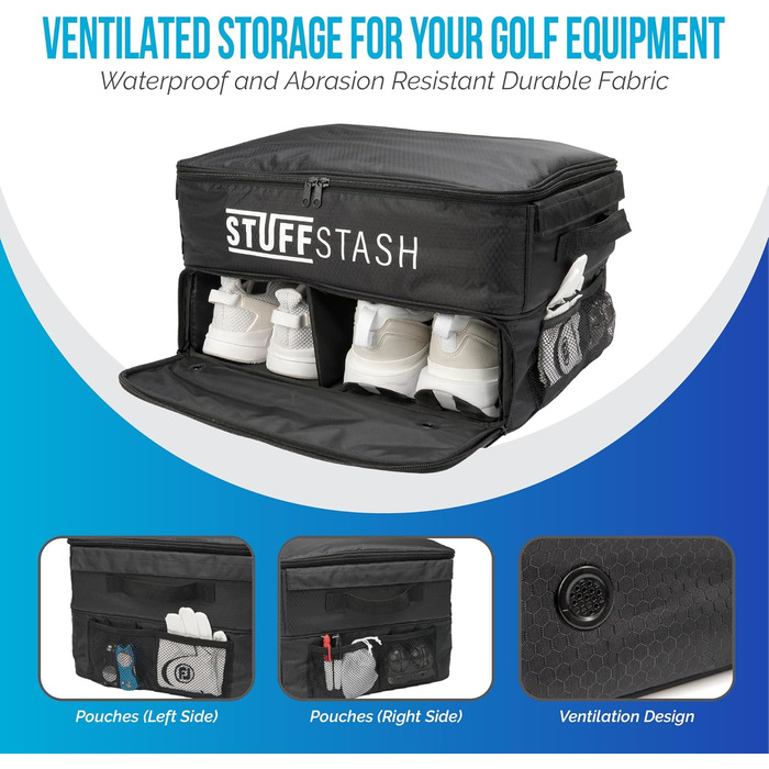 Органайзер для гольф-багажника GolfStash з відділеннями для взуття, перегородками, зберіганням для футболок, рукавичок, м'ячів та іншого для зручного транспортування аксесуарів в авто чи позашляховику чудовий подарунок для гольфіста