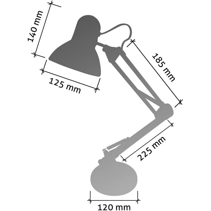 Шарнірна настільна лампа Antigona Series E27, стильний дизайн, антиблікове світло, ідеальне освітлення для роботи та навчання (ЛАМПОЧКА НЕ ВХОДИТЬ В КОМПЛЕКТ) (сріблястий)