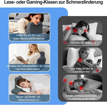 Подушка для шиї FATIVO з піни з пам&39яттю форми, ортопедична подушка-метелик, ергономічна подушка для голови, подушка для сну на боці, спині та животі