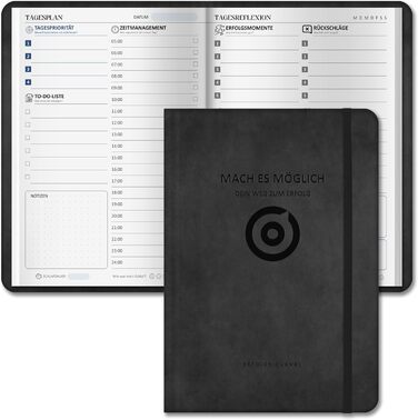 Щоденник успіху 2026 Планування цілей, формування звичок, саморефлексія Крок за кроком до успіху Щоденник формату А5, 320 сторінок Щоденник для дорослих для більшої мотивації, зосередженості та успіху