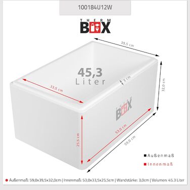 Набір пінопластових коробок THERM BOX 46 Вт та 12 Вт, товщина стінки 3 см, об&39єм 46,59 л та 12,24 л, ізольовані коробки, коробка-холодильник, коробка-грілка, багаторазові