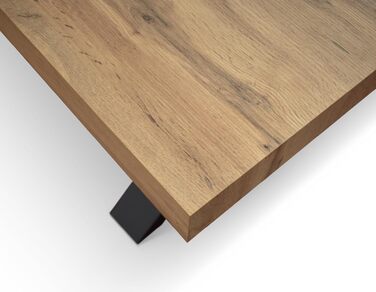 Розсувний стіл Elisa, Стіл для вітальні або кухні, Схрещені ніжки X Чорний, Зроблено в Італії, Рустикальний дуб, 160x90x76 см - id1997 160x90x76 Чорна основа Рустикальний дуб