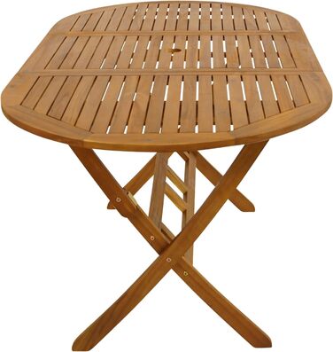 Садовий стіл DEGAMO, розкладний стіл, сільський стиль, 85x160 см, акація, коричневий олійний, сертифікований FSC, складаний, для вулиці