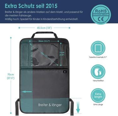 Захисний килимок для спинки сидіння автомобіля для дітей, автомобільний органайзер, органайзер для заднього сидіння автомобіля для